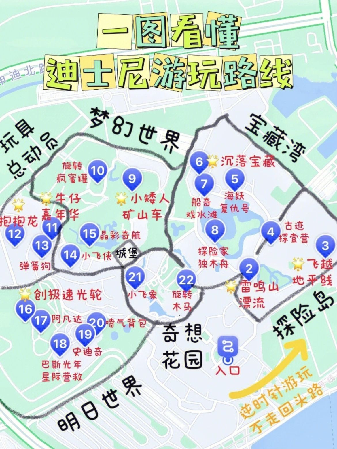 上海迪士尼游玩順序攻略圖，玩轉(zhuǎn)夢(mèng)幻樂(lè)園，玩轉(zhuǎn)夢(mèng)幻樂(lè)園，上海迪士尼游玩順序攻略圖揭秘