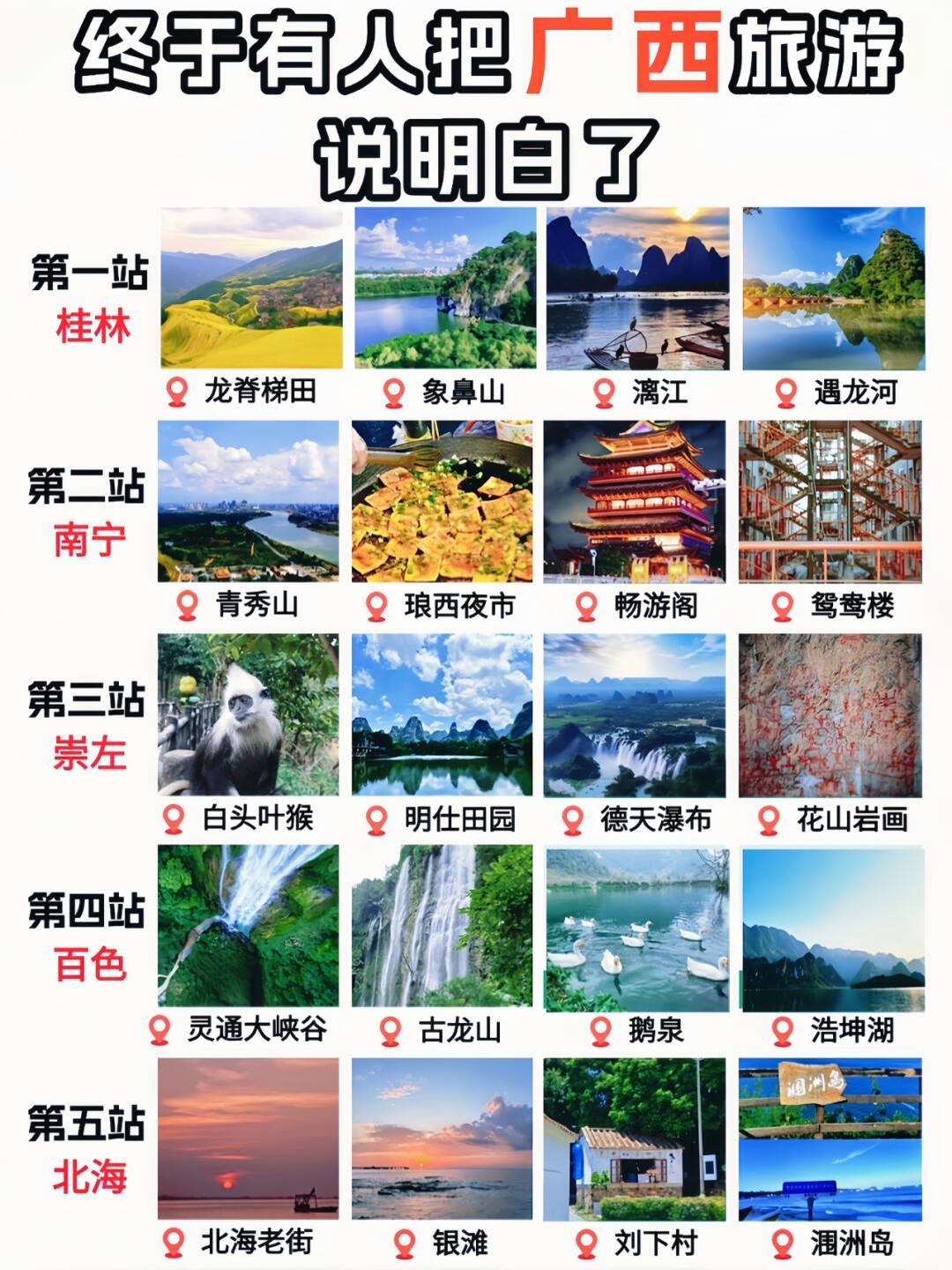 廣西旅游攻略，必玩的景點大全，廣西旅游攻略，必玩景點大全